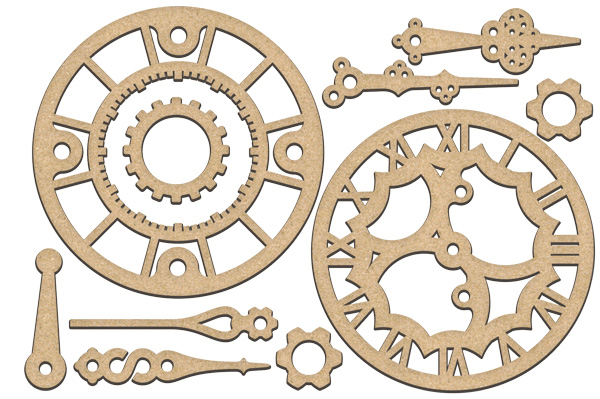 Set of MDF ornaments for decoration #180