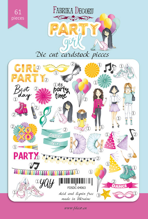 Set of die cuts Party girl, 61 pcs - foto 0