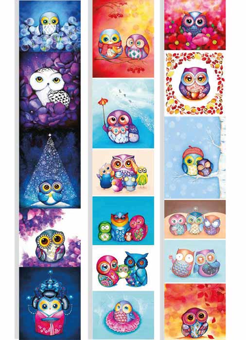 Set of stripes with pictures for decoration "Owl". Set of stripes with pictures for decoration "Owl".