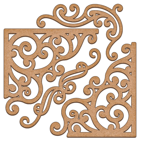 Set of MDF ornaments for decoration #09