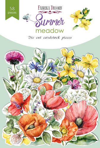 Set of die cuts Summer meadow, 58 pcs