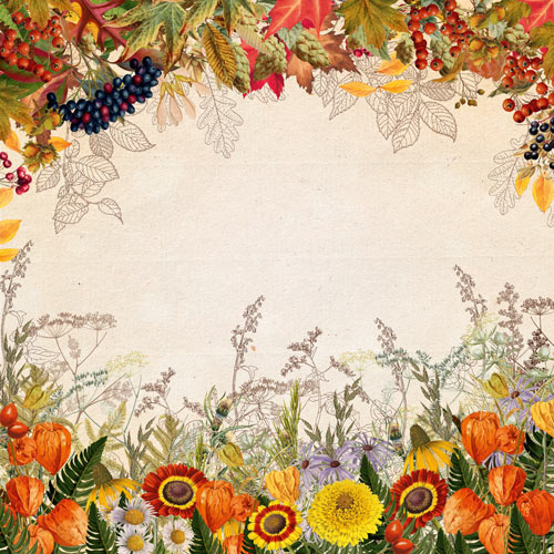 Doppelseitig Scrapbooking Papiere Satz Botanisches Herbsttagebuch, 30.5 cm x 30.5cm, 10 Blätter - foto 9  - Fabrika Decoru