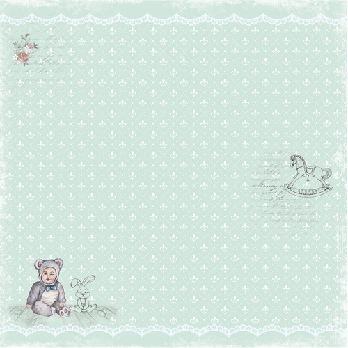 Doppelseitig Scrapbooking Papiere Satz Baby Shabby, 30.5 cm x 30.5cm, 10 Blätter - foto 6  - Fabrika Decoru