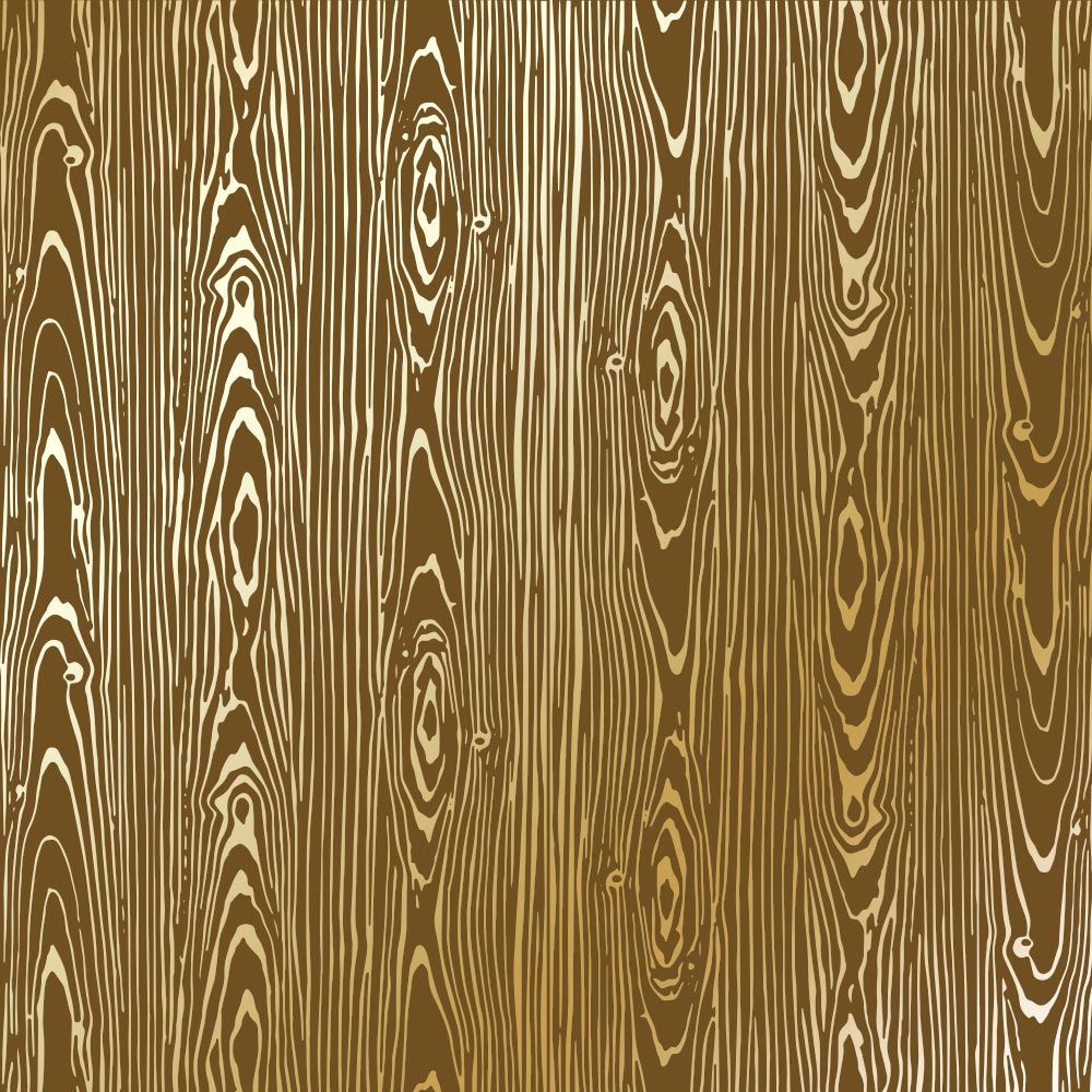 Sheet of single-sided paper with gold foil embossing, pattern Golden Wood Texture, color Milk chocolate, 12"x12"