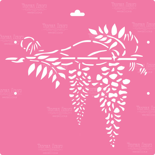 Stencil for decoration XL size (30*30cm), Wisteria #021