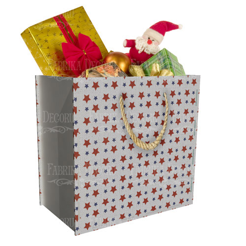 Bag shaped gift box with rope handles for presents, flowers, sweets, 260х250х150 mm, DIY kit #295 - foto 0