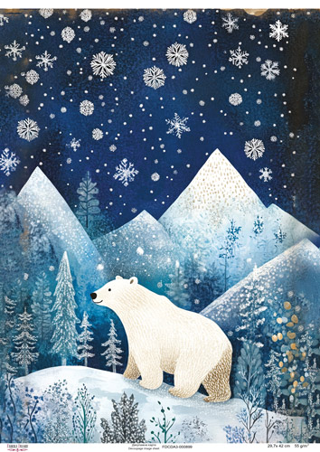 Decoupage Card Polar Bear, #0899, 29.7x42cm