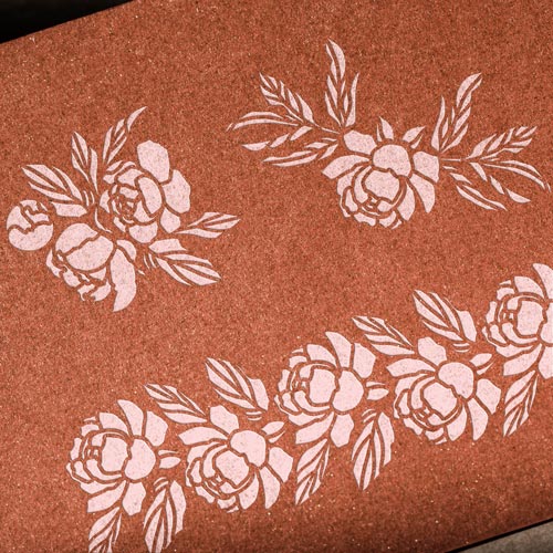 Stencil reusable, 15x20cm  Peonies border, #416 - foto 0