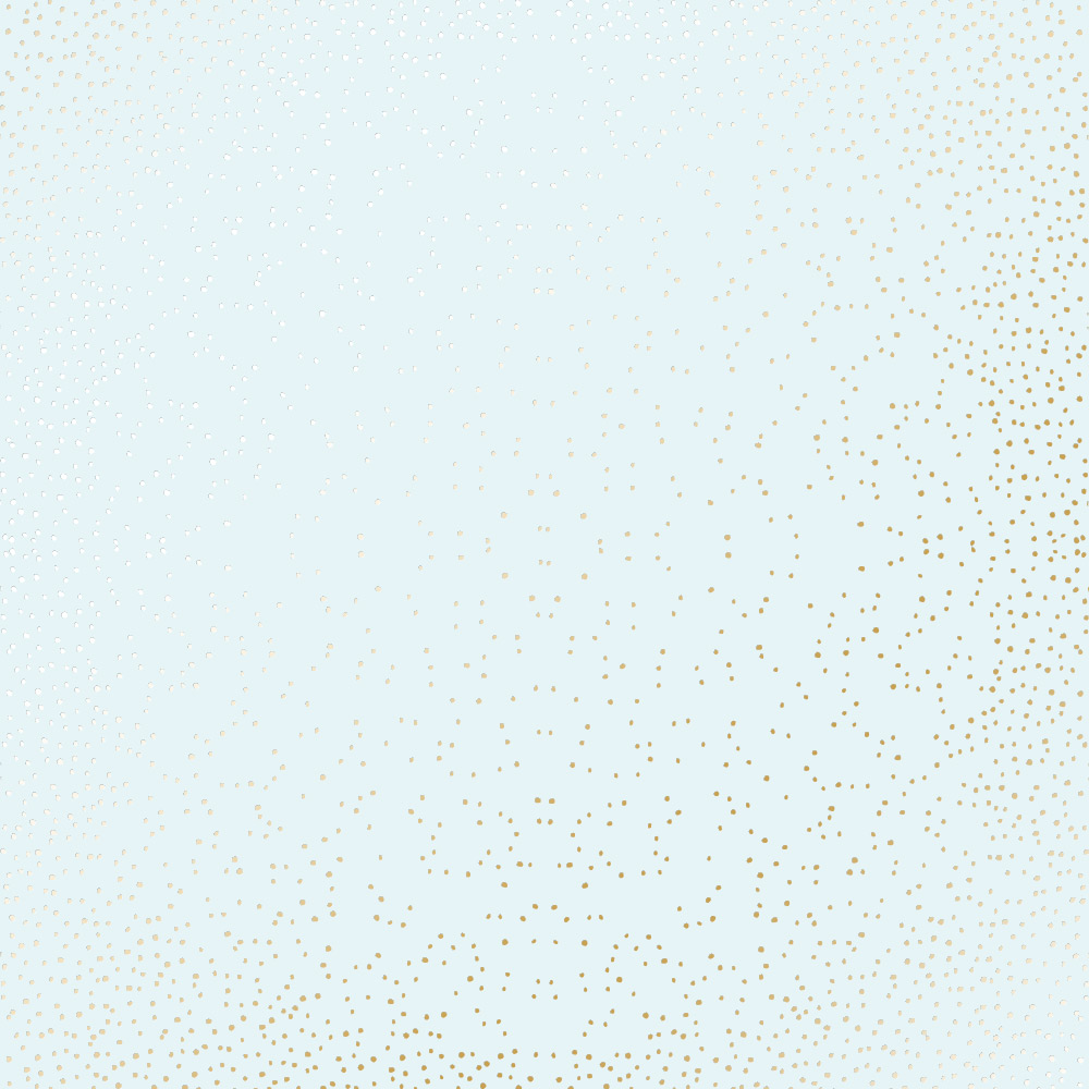 Sheet of single-sided paper with gold foil embossing, pattern Golden Mini Drops Mint, 12"x12"
