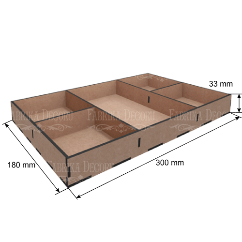 Микс бокс-Органайзер на 5 ячеек, 18х30x3,3см - Фото 0