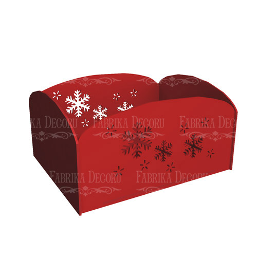 Подарунковий кошик зі сніжинками, 295 х 150 х 240 мм, Набір DIY #293 - фото 1