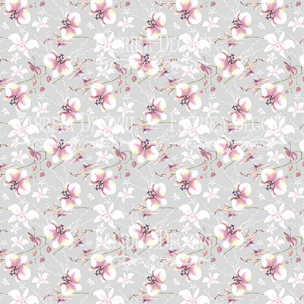 Blatt doppelseitiges Papier für Scrapbooking Tender Orchid #6-03 12"x12" - Fabrika Decoru