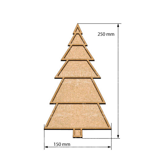  Art board Pine tree 1 15х25 cm - foto 0