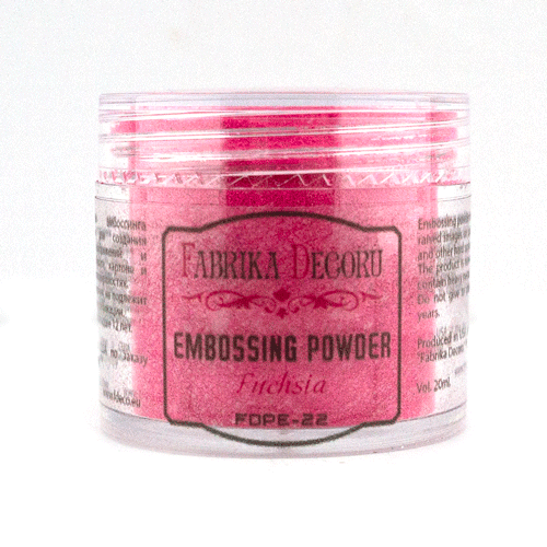 Puder do embossingu Fuksja, 20ml - Fabrika Decoru