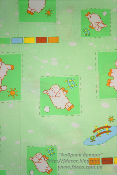 Fabric cut piece "Green sheep"