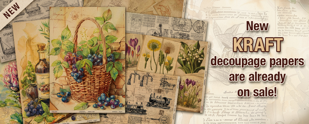 New Kraft Decoupage paper en
