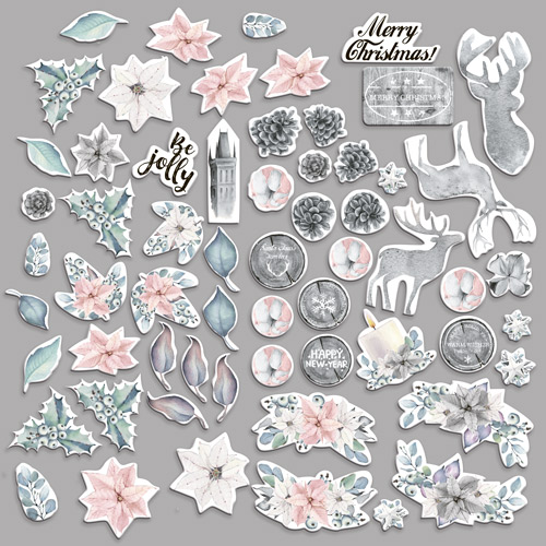 Set of die cuts Winter melody, 61 pcs - foto 1