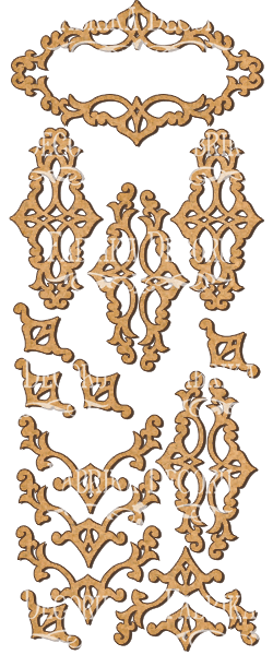 Set of MDF ornaments for decoration #79