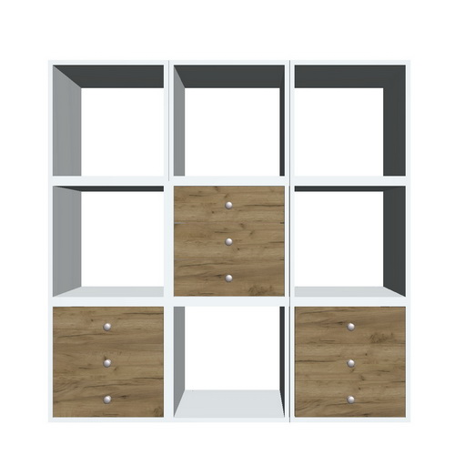 Schrank mit drei Schubladen, Korpus Weiß, 400mm x 400mm x 400mm - foto 5  - Fabrika Decoru