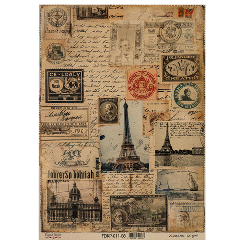 Набор односторонней крафт-бумаги для скрапбукинга Vintage Europe 42x29,7 см, 10 листов - Фото 0