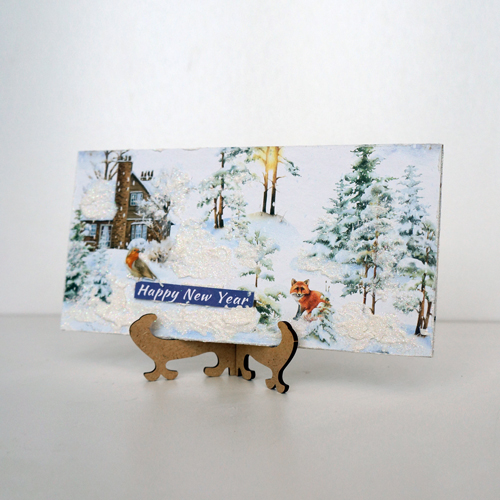 DIY kit for making 2 greeting cards on stands "Winter Forest", 20 cm x 10 cm - foto 4