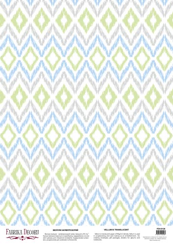 deco vellum colored sheet boho rhombuses in light green, a3 (11,7" х 16,5")