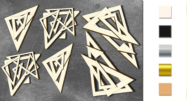 Chipboards set "Triangles" #080