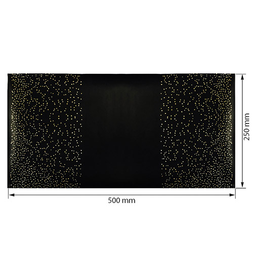 Отрез кожзама с тиснением золотой фольгой, дизайн Golden Mini Drops Black, 50см х 25см - Фото 0