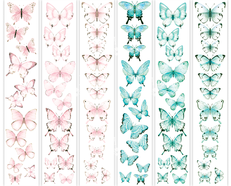 Zestaw pasków z obrazkami do dekorowania "Motylki 4" - Fabrika Decoru