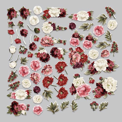 Set of die cuts Peony passion, 63 pcs - foto 1