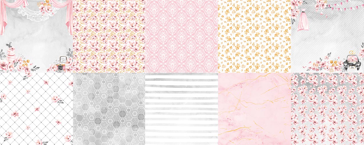 Double-sided scrapbooking paper set Say Yes 12"x12", 10 sheets - foto 0