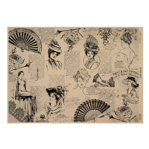 Набор односторонней крафт-бумаги для скрапбукинга Vintage women's world 42x29,7 см, 10 листов - Фото 6
