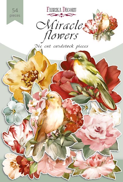 Set of die cuts Miracle flowers, 54 pcs