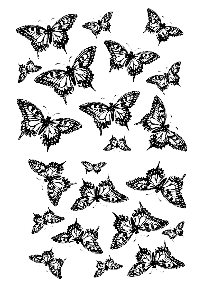 Overlay z nadrukiem do scrapbookingu, „Motyle” - Fabrika Decoru