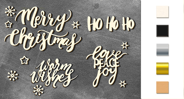 Chipboard embellishments set, "Merry Christmas!" #059