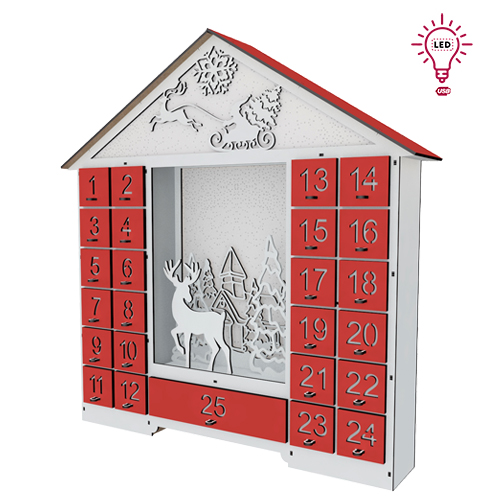 Advent calendar "Fairy house with figurines" for 25 days with cut out numbers, LED light, DIY - foto 8
