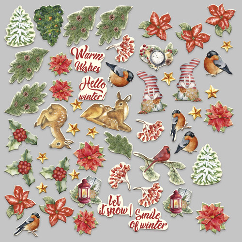 Set of die cuts  Our warm Christmas, 53 pcs - foto 1