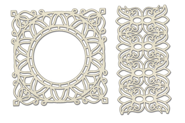 Chipboard embellishments set, "Frame and border 2" #088