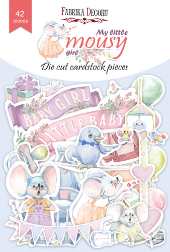 Stanzschablonen-Set My little mousy girl, 42-tlg - Fabrika Decoru