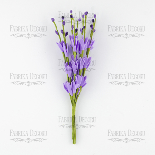 Zestaw ozdobnych gałązek wierzby z kwiatami, 10szt, Liliowy  - Fabrika Decoru