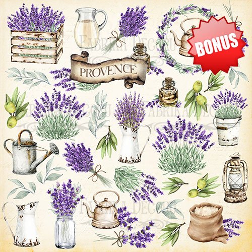 Набір двостороннього паперу для скрапбукінгу Lavender Provence 20 см х 20 см 10 аркушів - фото 11