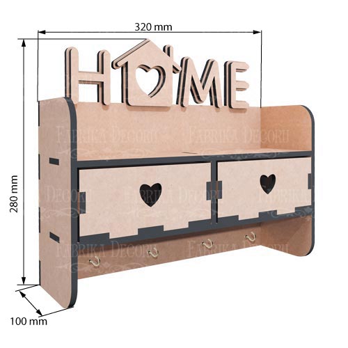Key holder-organizer wall "Home" with a house #321 - foto 0
