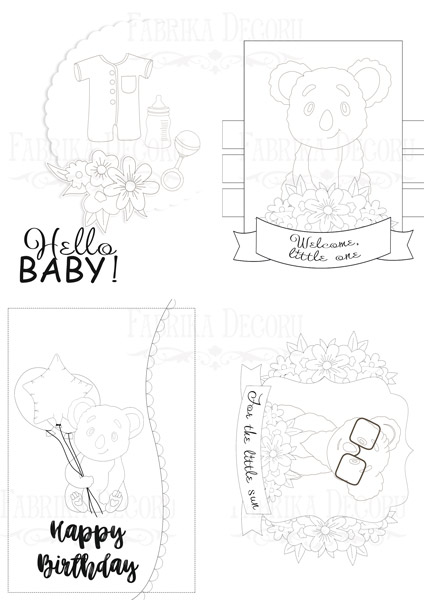 Набір листівок  для розфарбовування аква чорнилами Puffy Fluffy Boy EN 8 шт 10х15 см - фото 0