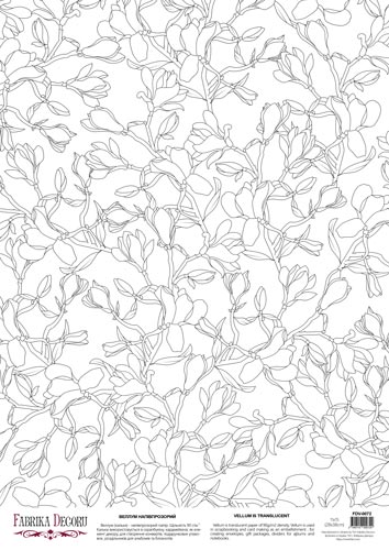 deco vellum colored sheet floral print, a3 (11,7" х 16,5")