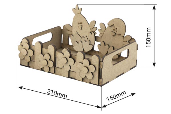 Wooden DIY coloring set "Easter basket with chickens", #016 - foto 1