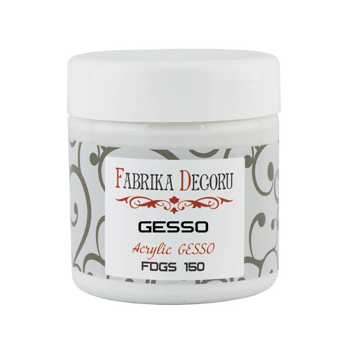 Weiße Acrylgrundierung "Gesso", 150ml - Fabrika Decoru