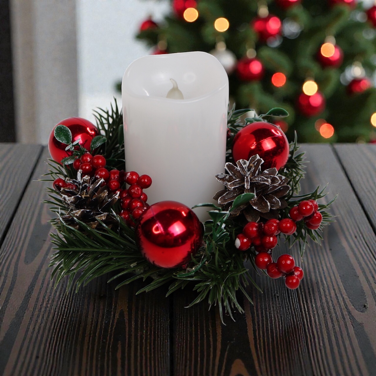 Floristische Komposition "Strahlende Weihnachten", 250 x 250 x 70 mm - foto 6  - Fabrika Decoru