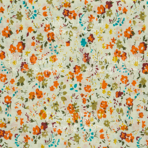 Fabric cut piece 35X80 Orange Flowers