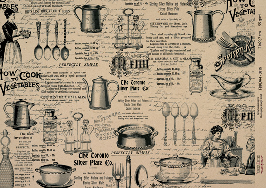 декупажная карта на крафт бумаге 21x29,7см, "pages from the past", #00119 фабрика декору