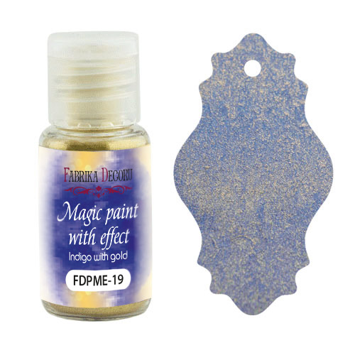 Trockenfarbe Zauberfarbe mit Effekt Indigo mit Gold 15ml - Fabrika Decoru